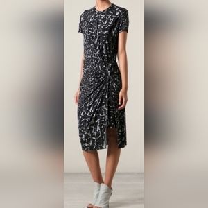 Helmut Lang midi dress layered beautiful condition designer Street Style NYC L